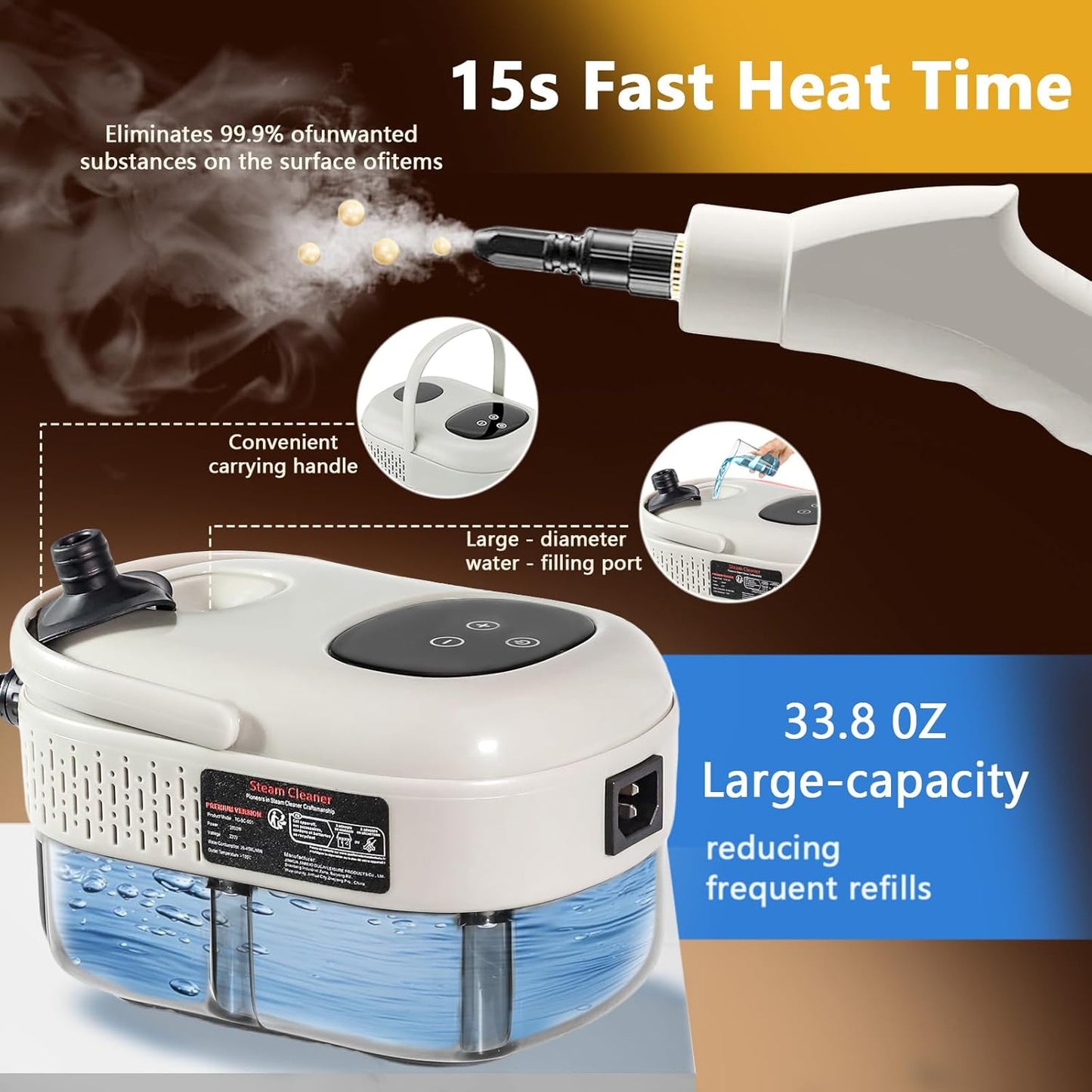 PureSteam Pro - Handheld Steam Cleaner