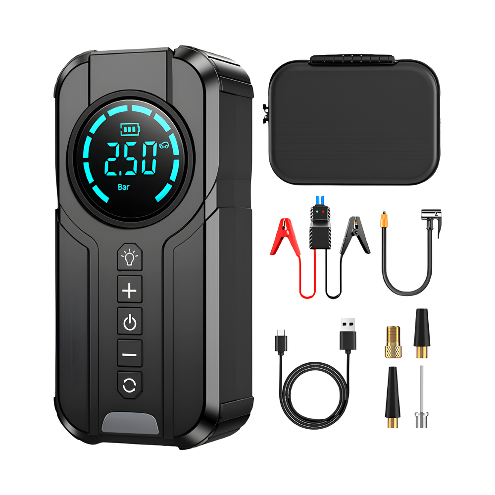 RoadHero Pro | Tire Inflator with Light, Jump Starter & Phone Charger