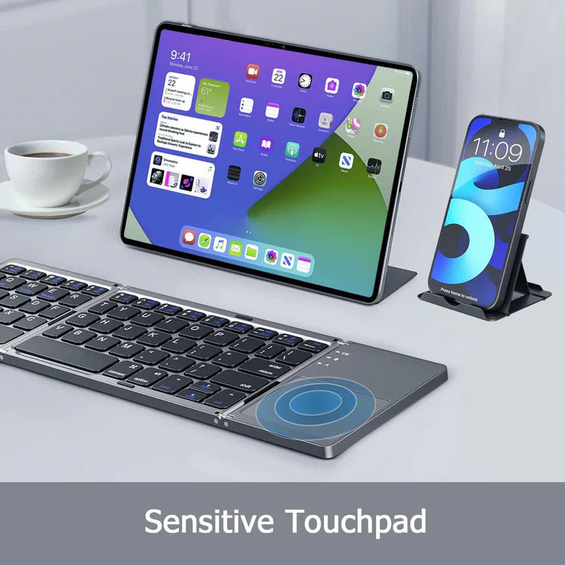 Keyfold Pro | Portable Foldable Bluetooth Keyboard with Touchpad