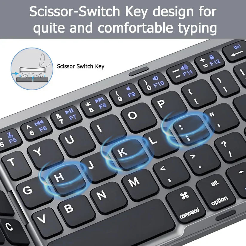 Keyfold Pro | Portable Foldable Bluetooth Keyboard with Touchpad