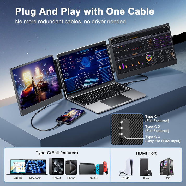TriFoldView Pro - Portable Screen Extender